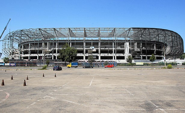 Stadion w Zabrzu został zaprojektowany przez berlińskiego architekta prof. Gustawa Allingera. Obiekt oddano do użytku we wrześniu 1934 roku. Na zdj. Zabrze. Budowa stadionu klubu sportowego " Górnik Zabrze".