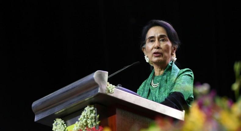 Myanmar's de facto leader Aung San Suu Kyi has faced growing international criticism for not stopping the military's campaign in Rakhine state