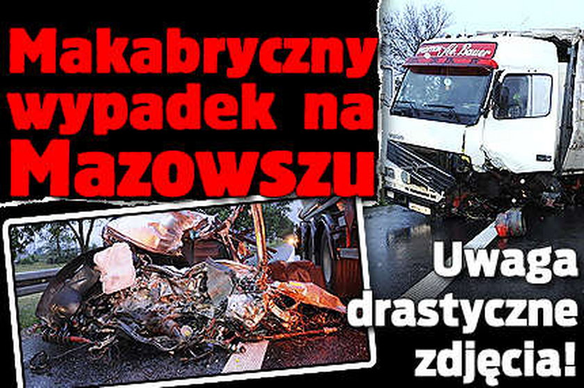 Makabryczny wypadek na Mazowszu. Uwaga drastyczne zdjęcia!
