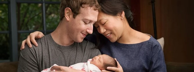 Mark Zuckerberg z żoną Priscillą Chan i córką Max