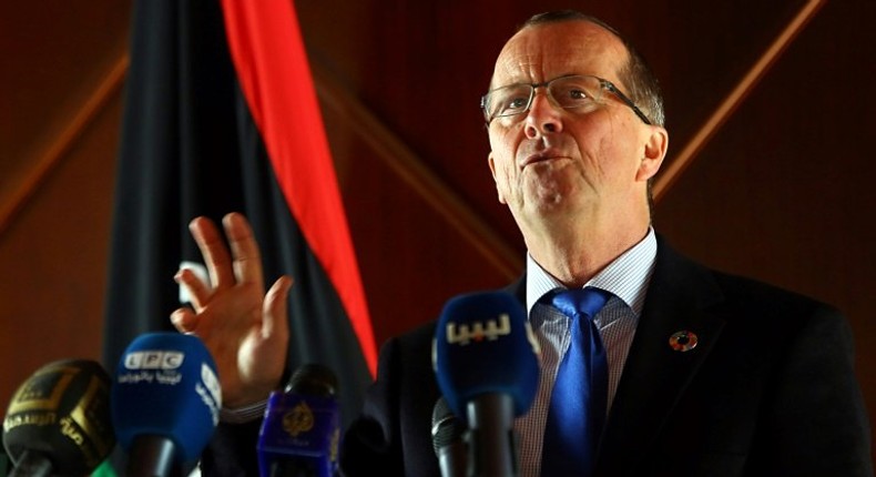 UN envoy to Libya, Martin Kobler, speaks during a press conference in Tripoli, on January 8, 2017