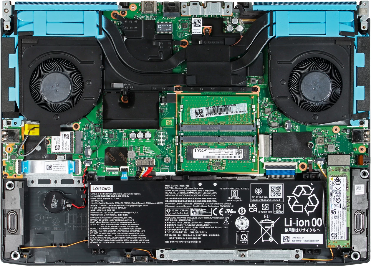 Lenovo IdeaPad Gaming 3 (15ARH7) – wnętrze laptopa
