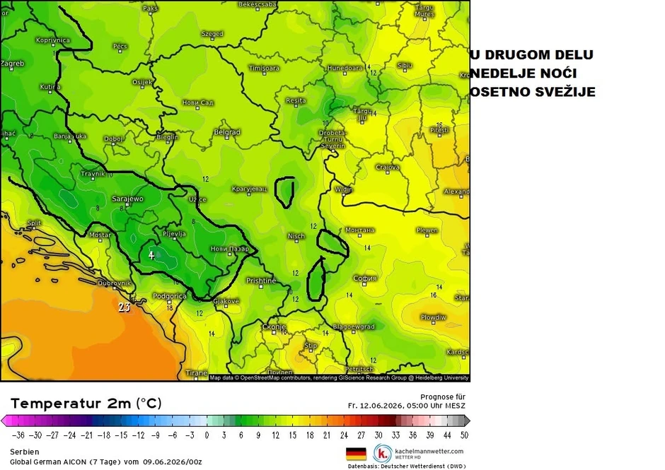 Noći će biti svežije u drugom delu ove nedelje