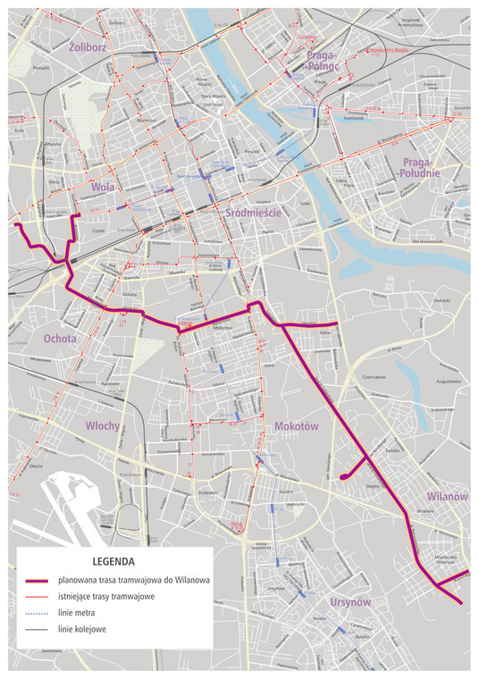 Planowany przebieg nowej trasy tramwajowej