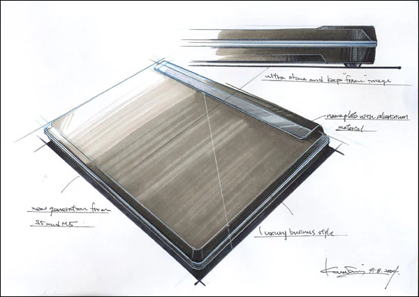 ASUS V6000V - szkic przedstawiający proponowany wygląd notebooka