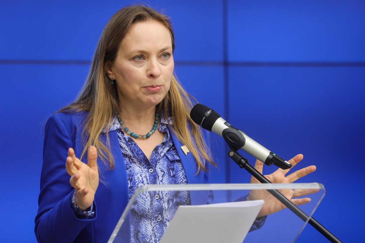 Minister funduszy i polityki regionalnej Katarzyna Pełczyńska-Nałęcz, briefing prasowy w siedzibie MFiPR, 15.03.2024 Warszawa