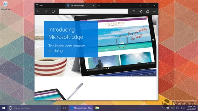 Microsoft Edge pojawił się w Windows 10 10147, który wyciekł do sieci