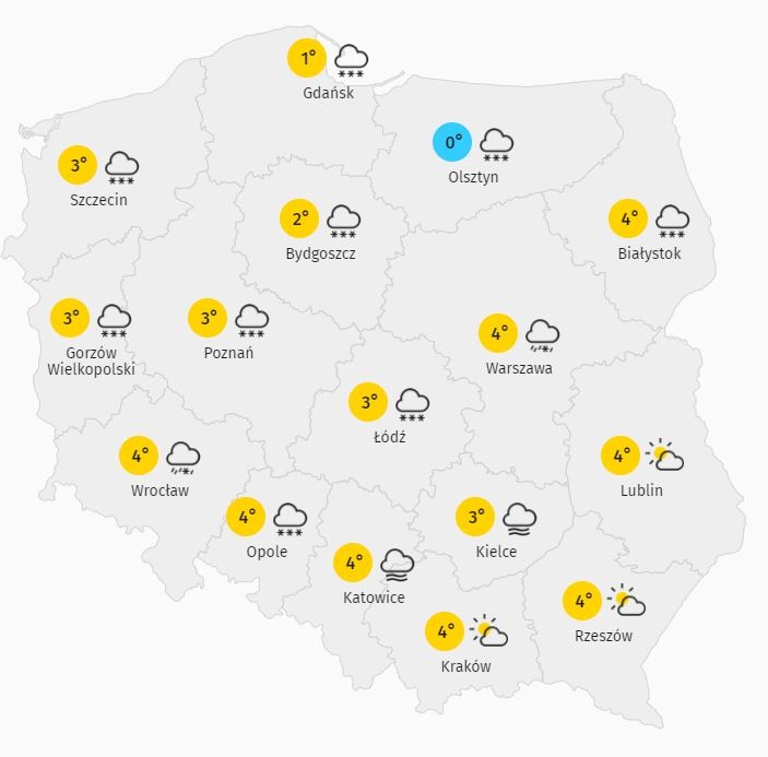 Temperatura w Polsce 19.03.2021