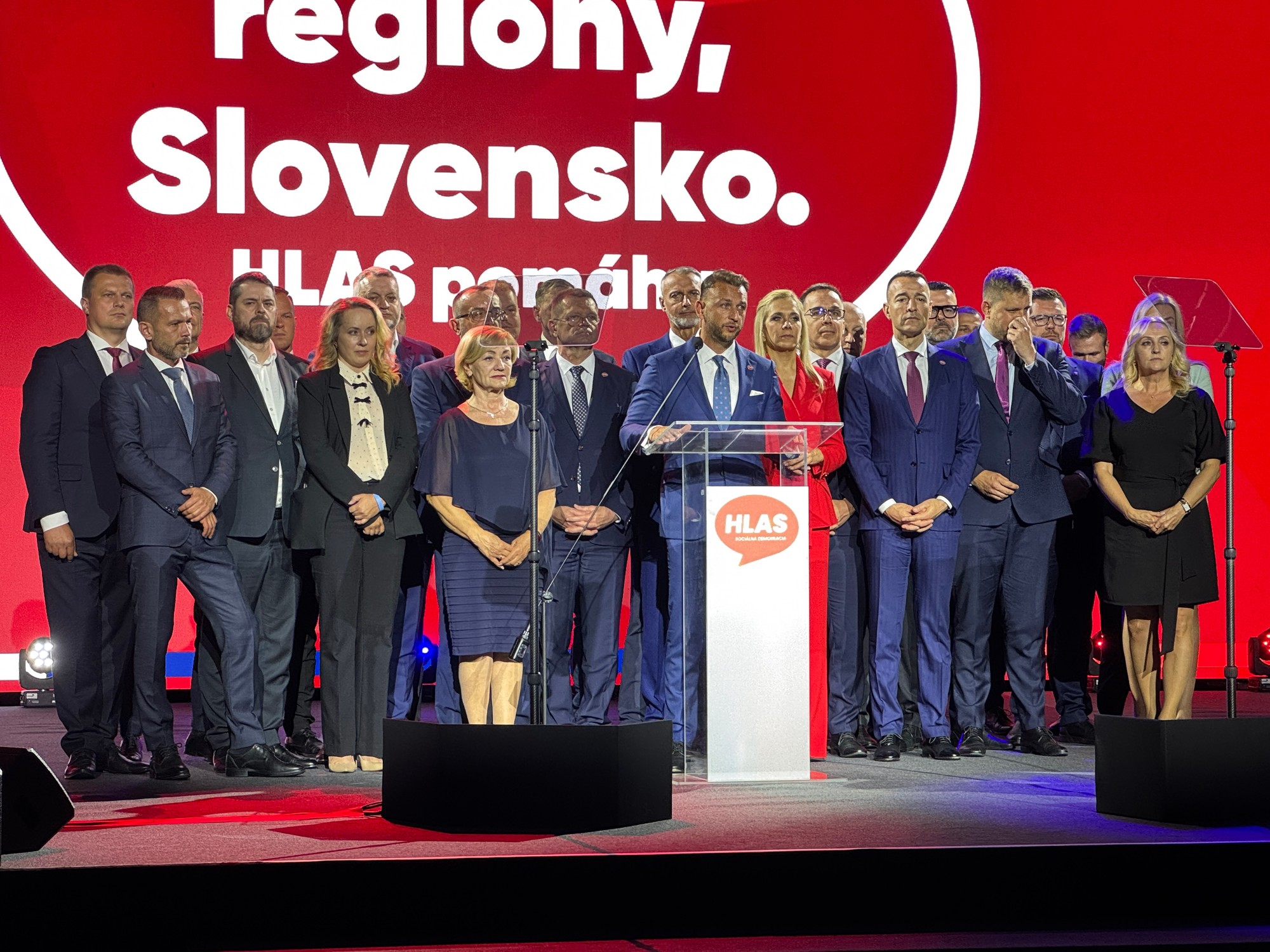 Predseda strany Hlas-SD a minister vnútra SR Matúš Šutaj Eštok počas tlačovej konferencie po sobotňajšom piatom pracovnom sneme v Poprade. 