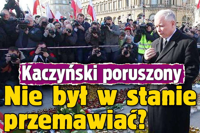 Kaczyński poruszony. Nie był w stanie przemawiać?