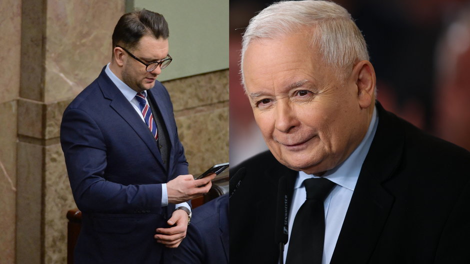 Łukasz Mejza i Jarosław Kaczyński