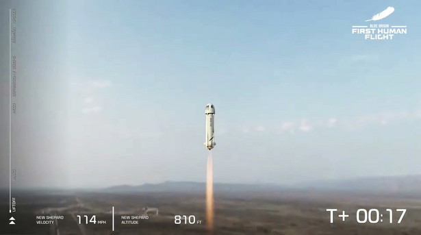 Start New Shepard z Jeffem Bezosem na pokładzie EPA/BLUE ORIGIN