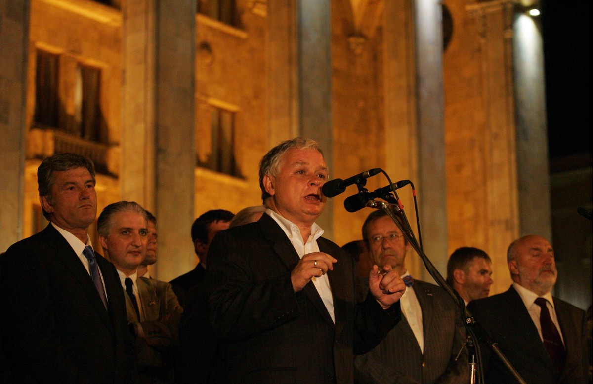 Lech Kaczyński w Gruzji w 2008 roku