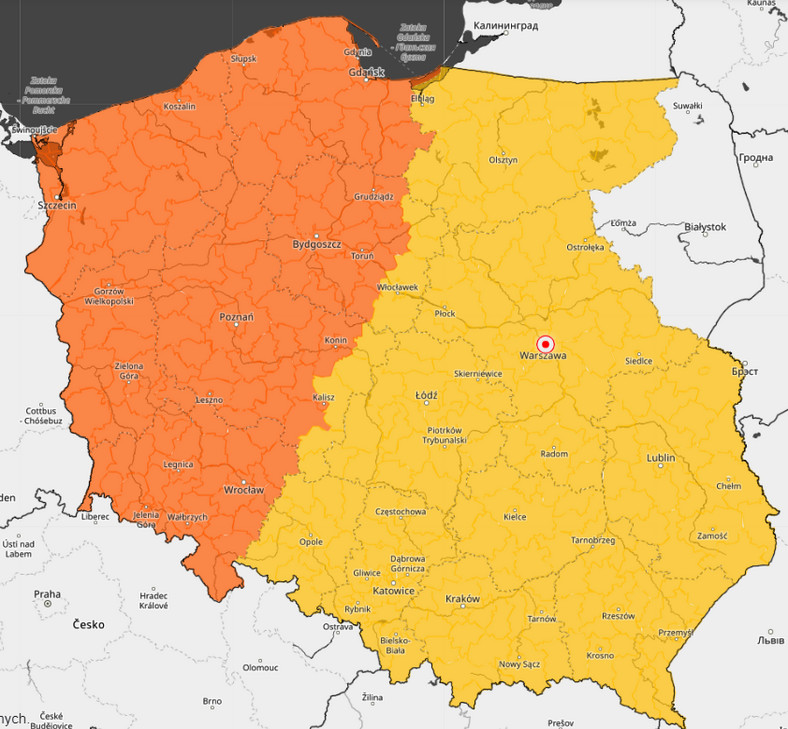 Ostrzeżenia IMGW przed silnym wiatrem