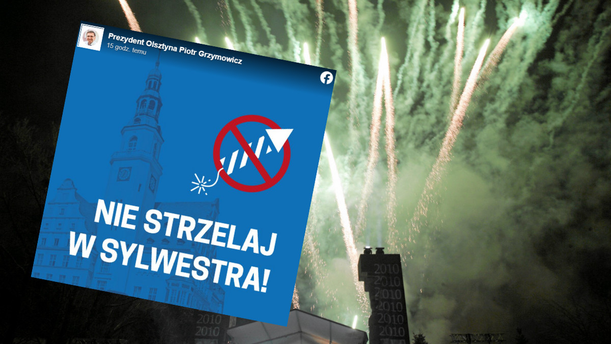 Prezydent Olsztyna apeluje, by nie używać fajerwerków. Chodzi o uchodźców 