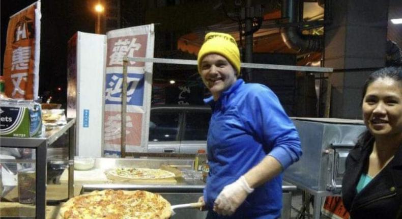 Alex Wagner and Arwen Chen started their pizza-by-the-slice business at one of Taipei's busy night markets.Alex Wagner