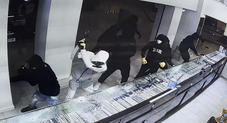 Security footage from Iceberg Diamonds jewelers in Sun Valley Mall, Concord on November 15.