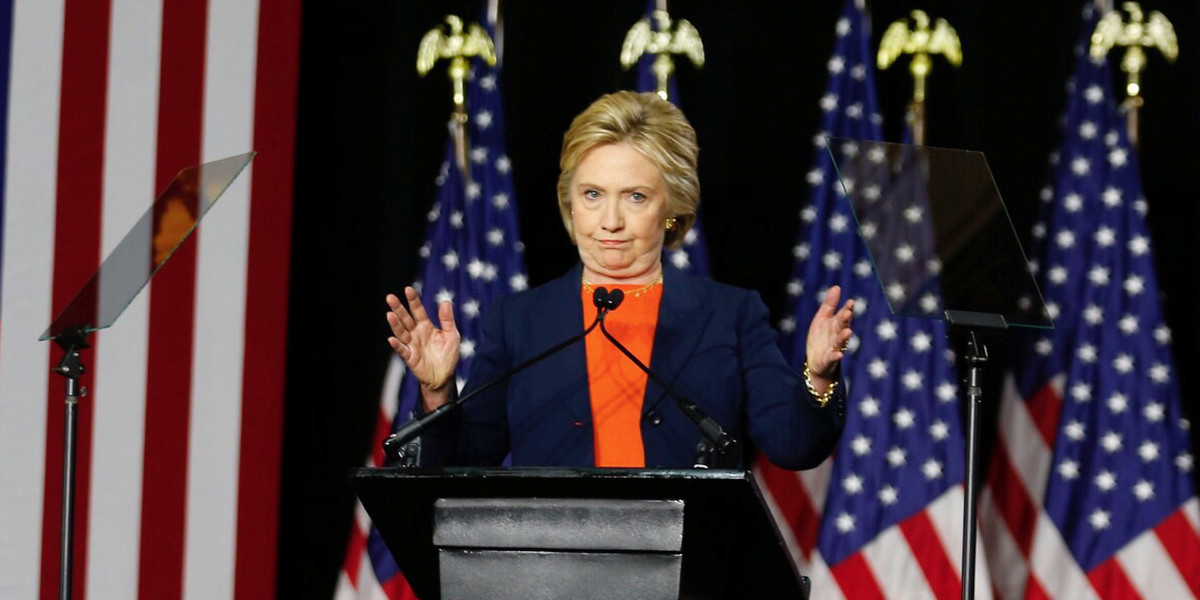 Hillary Clinton delivers a speech on national security in San Diego, California, on June 2.