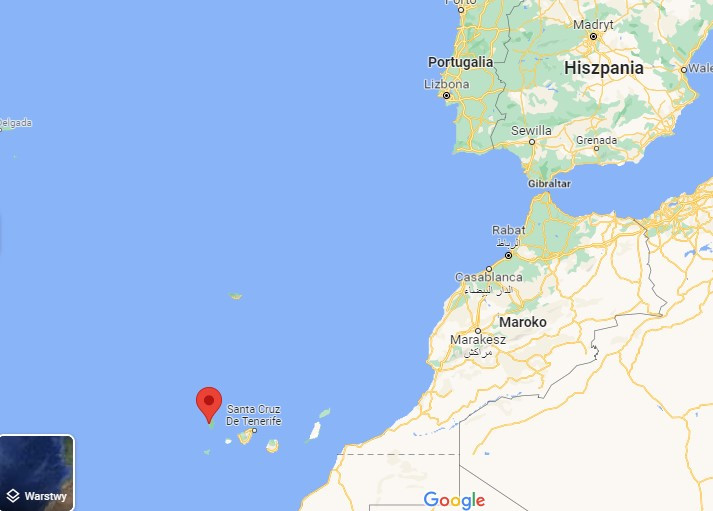  W najbliższym punkcie wyspy znajdują się 100 km od Maroka