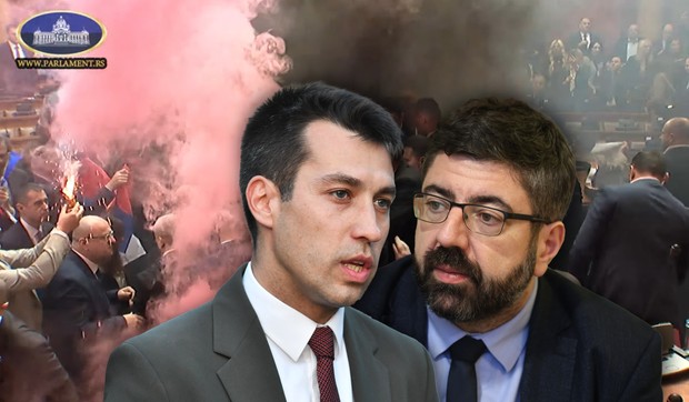 Skupština, Radomir Lazović i Dobrica Veselinović