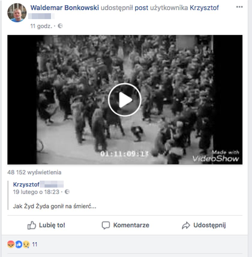 Waldemar Bonkowski na Facebooku