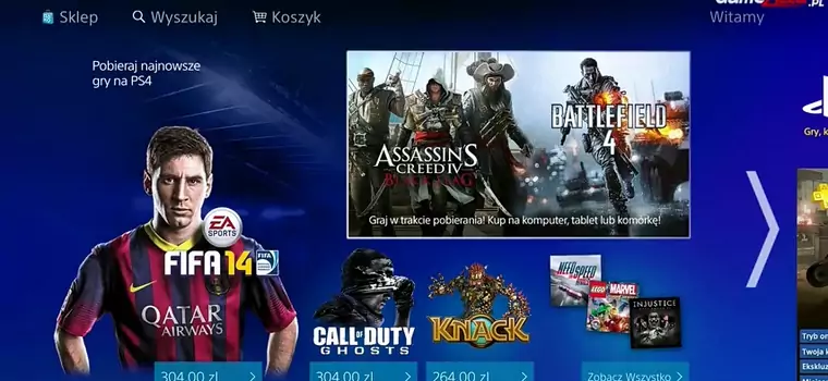 Przegląd menu PS4