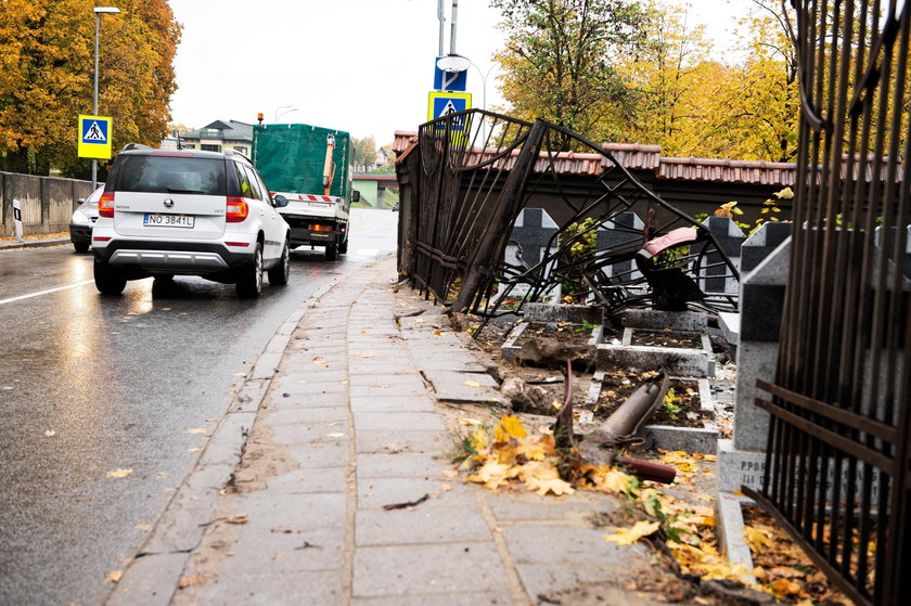 Wypadek na cmentarzu. Widok poraża