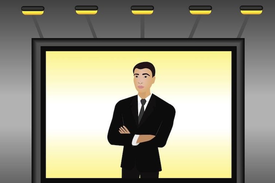 businessman on billboard vector