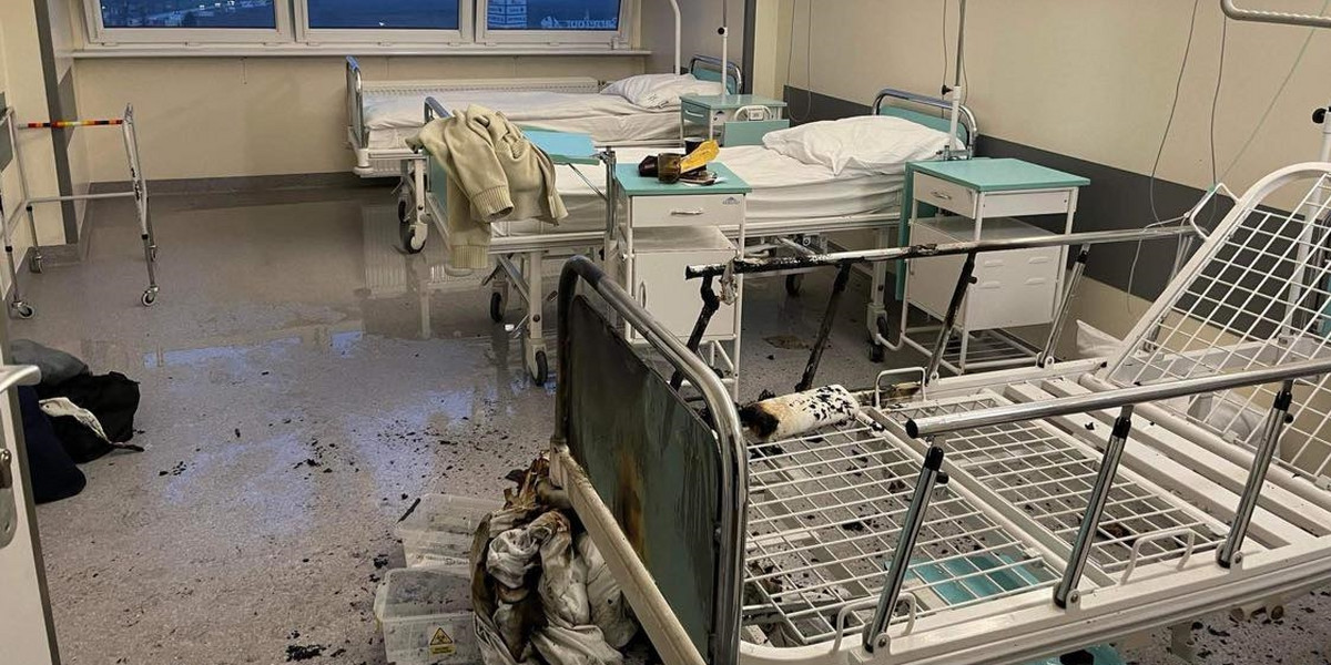 87-latek doprowadził do pożaru w kaliskim szpitalu. 