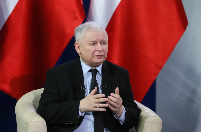 Prezes Prawa i Sprawiedliwości Jarosław Kaczyński podczas wywiadu udzielanego