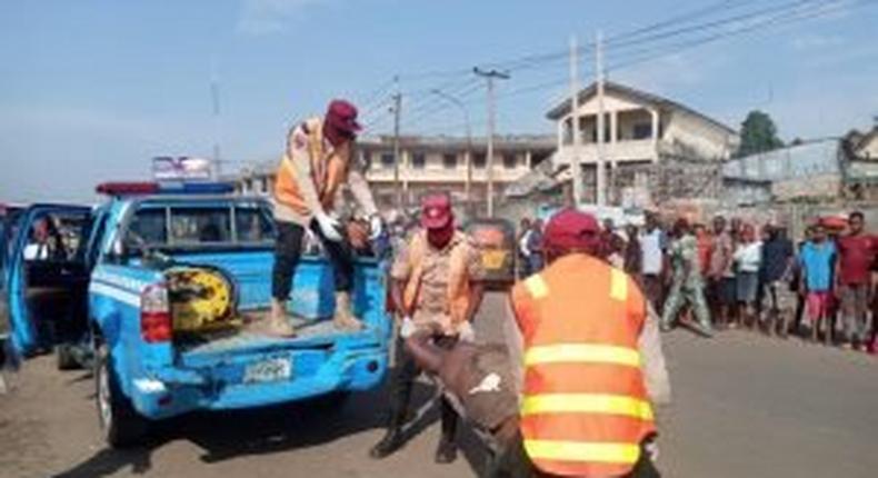 FRSC rescue team during an accident. [NAN]