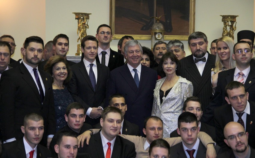 Domaćini i gosti na slavi Sveti Andrej Prvozvani u domu Karađorđevića