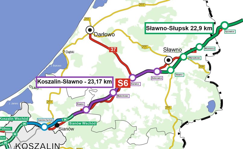 Trasa S6 Koszalin - Słupsk