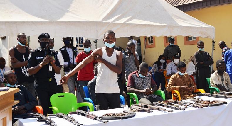 Suspects paraded by the Nigeria Police Force in Abuja on Monday, January 11, 2021 [NPF]