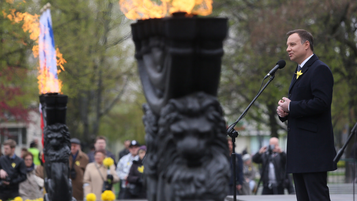 WARSZAWA POWSTANIE W GETCIE WARSZAWSKIM 73. ROCZNICA  (Andrzej Duda)