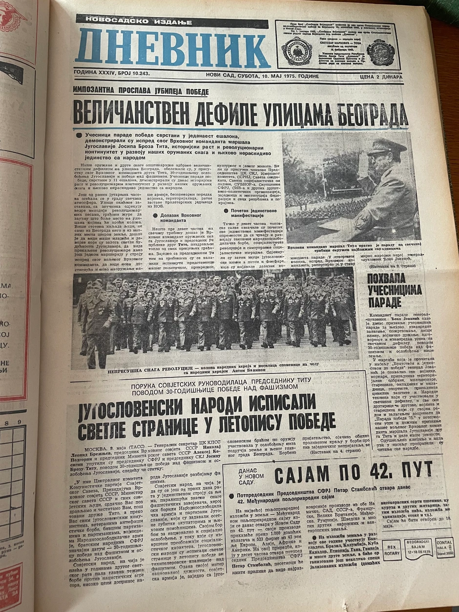 Dnevnik 10. maj 1975.