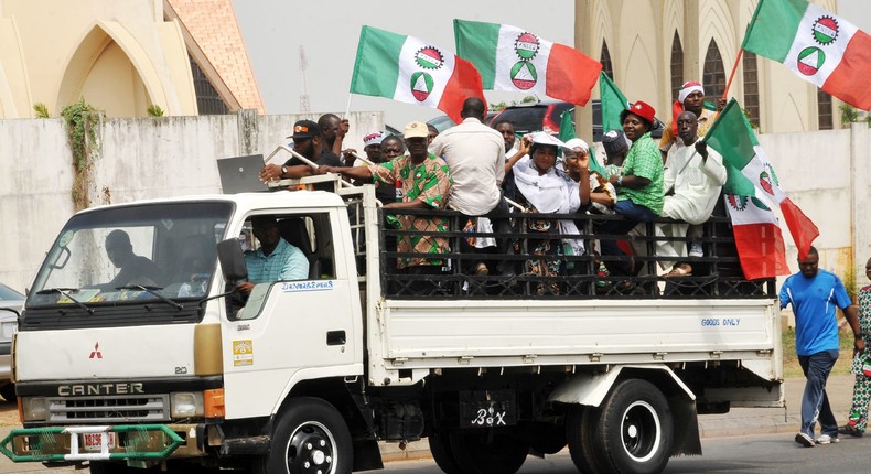 Members of Nigeria's labour union.