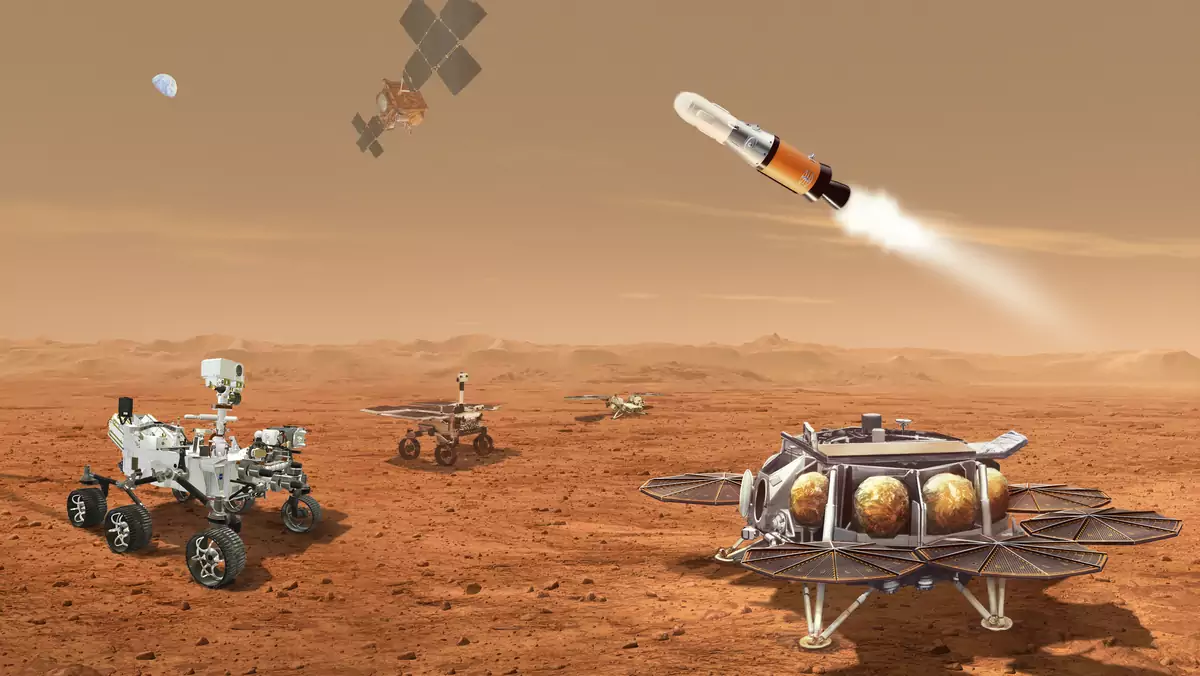 Projekt pozyskania próbek z Marsa przez NASA (grafika koncepcyjna)