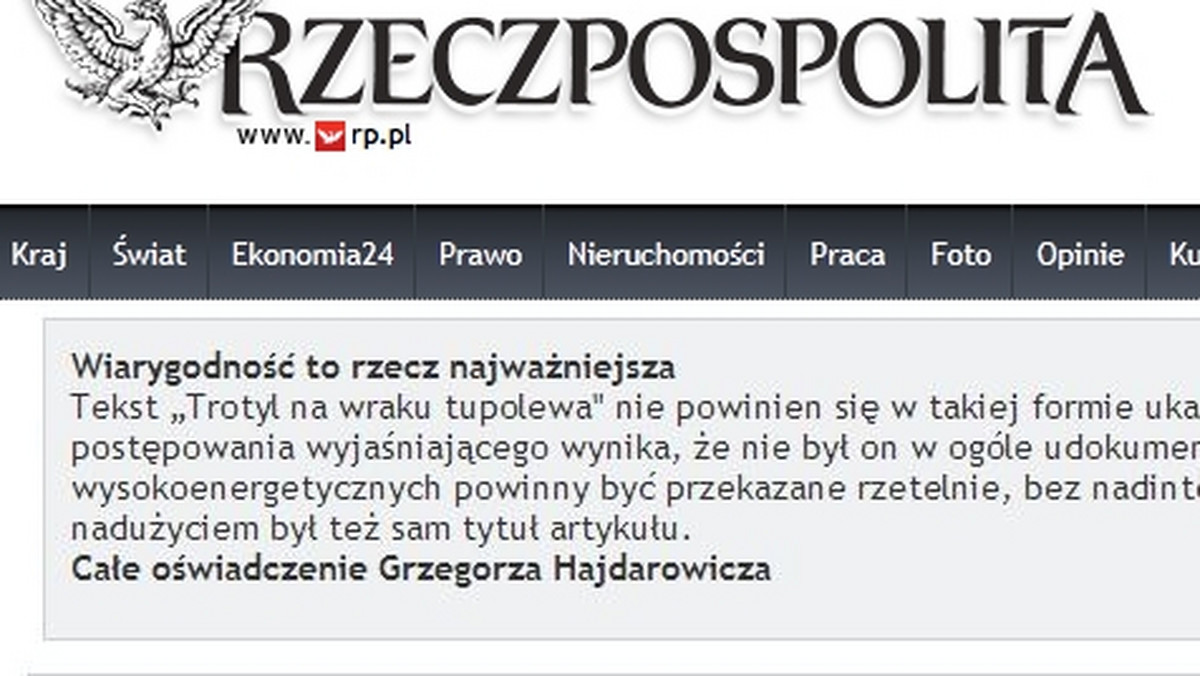 Nie milkną komentarze prawicowych publicystów ws. decyzji o zwolnieniach w "Rzeczpospolitej". - Pierwszy raz w historii mamy do czynienia z sytuacją, kiedy wydawca pisze czołówkę gazety - pisze z kolei na twitterze Cezary Gmyz, autor kontrowersyjnego artykułu o trotylu w Tu-154M.