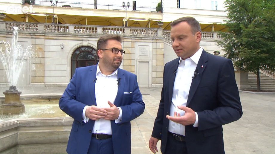 Prezydent Andrzej Duda i Bartosz Węglarczyk w programie "Subiektywny"