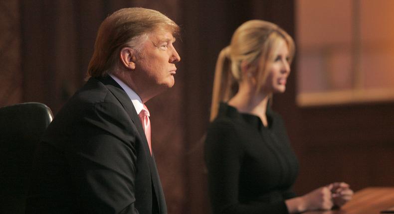 Donald Trump and Ivanka Trump during the Apprentice season-six finale at The Hollywood Bowl.