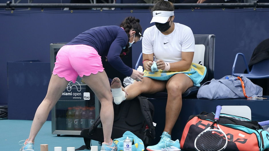 Bianca Andreescu doznała kontuzji, 3.04.2021 r.