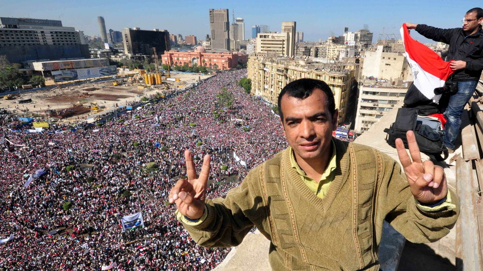 Tłumy protestujących na placu Tahrir w Kairze w lutym 2011 roku
