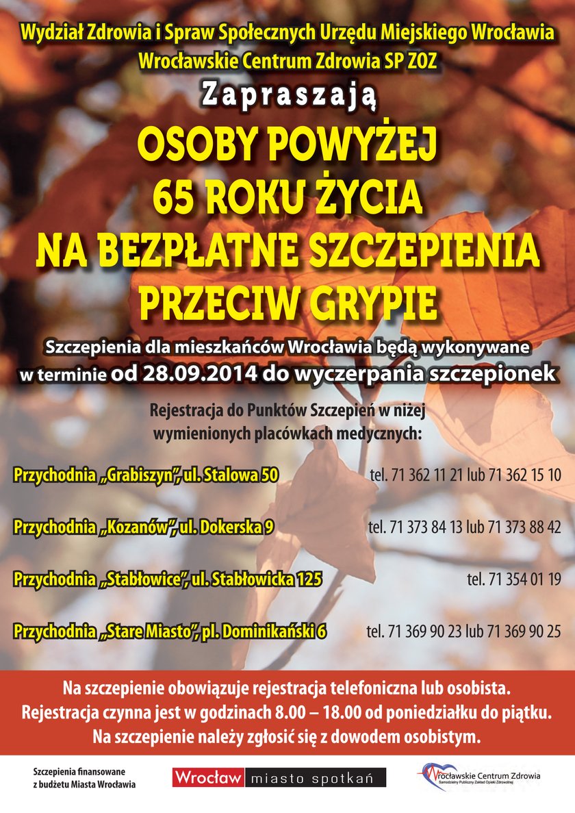 Plakat zachęcający do szczepień przeciw grypie