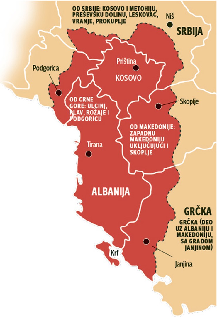 Image result for mapa albanije po  agenciji cia