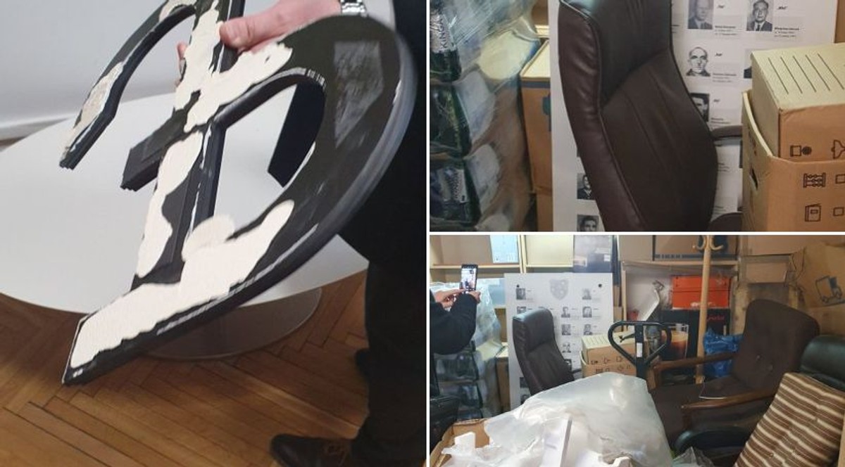 Symbole, usunięte ze ściany resortu klimatu i środowiska