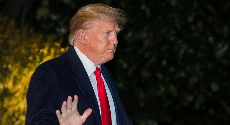 President Donald Trump waves as he leaves the White House, Monday, Jan. 20, 2020, in Washington to attend the annual economic forum in Davos, Switzerland. (AP Photo/Manuel Balce Ceneta)