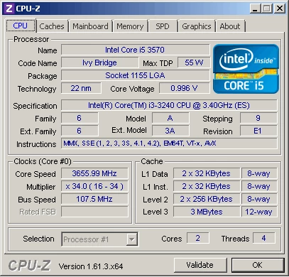 CPU-Z źle wykrywa nazwę procesora