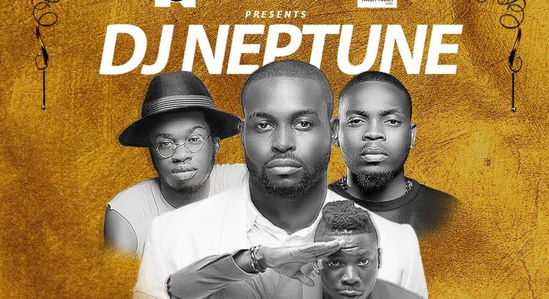 DJ Neptune's Baddest cover art featuring Olamide, Stonebwoy & BOJ