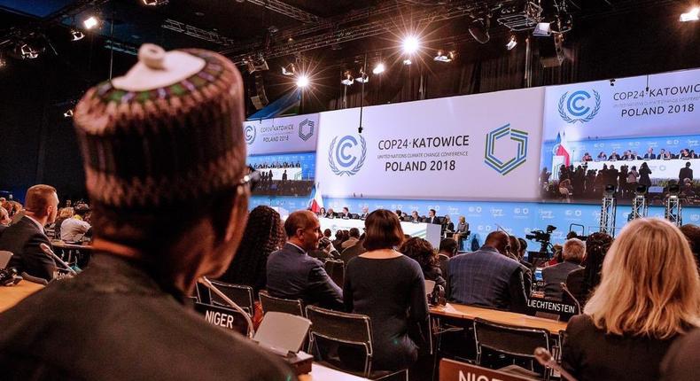 President Muhammadu Buhari at the Climate Change Summit (COP24 )in Poland in 2018